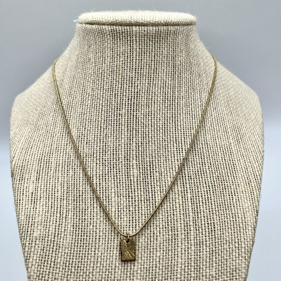 Bizou Gold Tone Starburst Small Pendant Necklace with Rhinestone Accent MCM - Picture 3 of 6